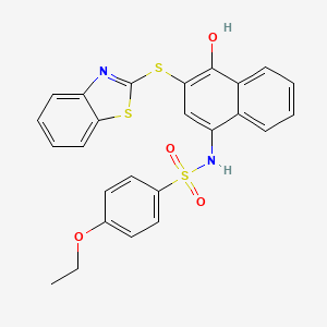 molecular formula C25H20N2O4S3 B2478094 N-(3-(苯并[d]噻唑-2-硫代)-4-羟基萘-1-基)-4-乙氧基苯磺酰胺 CAS No. 441289-68-5