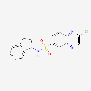 2-chloro-N-(2,3-dihydro-1H-inden-1-yl)quinoxaline-6-sulfonamide