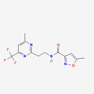 5-methyl-N-(2-(4-methyl-6-(trifluoromethyl)pyrimidin-2-yl)ethyl)isoxazole-3-carboxamide