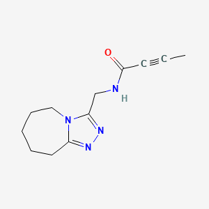 molecular formula C12H16N4O B2478107 N-(6,7,8,9-Tetrahydro-5H-[1,2,4]triazolo[4,3-a]azepin-3-ylmethyl)but-2-ynamide CAS No. 2411258-25-6