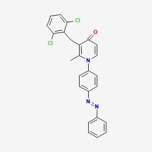molecular formula C25H19Cl2N3O B2478108 3-[(2,6-Dichlorophenyl)methyl]-2-methyl-1-(4-phenyldiazenylphenyl)pyridin-4-one CAS No. 400088-49-5