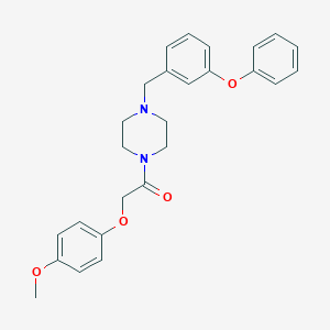 2-(4-Methoxyphenoxy)-1-[4-[(3-phenoxyphenyl)methyl]piperazin-1-yl]ethanone