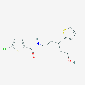 molecular formula C14H16ClNO2S2 B2478120 5-氯-N-(5-羟基-3-(噻吩-2-基)戊基)噻吩-2-甲酰胺 CAS No. 2034507-44-1