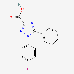 molecular formula C15H10FN3O2 B2478132 1-(4-fluorophenyl)-5-phenyl-1H-1,2,4-triazole-3-carboxylic acid CAS No. 946778-04-7