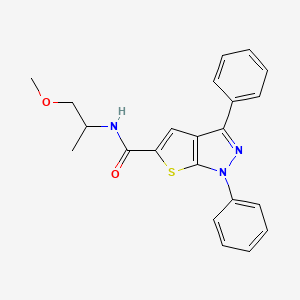 molecular formula C22H21N3O2S B2478152 N-(1-methoxypropan-2-yl)-1,3-diphenyl-1H-thieno[2,3-c]pyrazole-5-carboxamide CAS No. 912912-64-2