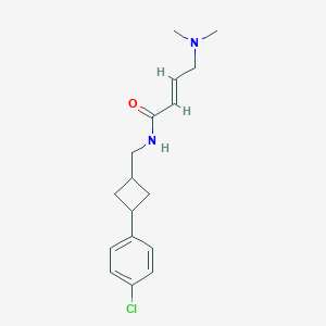 molecular formula C17H23ClN2O B2478156 (E)-N-[[3-(4-Chlorophenyl)cyclobutyl]methyl]-4-(dimethylamino)but-2-enamide CAS No. 2411329-85-4