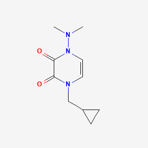 molecular formula C10H15N3O2 B2478157 1-(Cyclopropylmethyl)-4-(dimethylamino)pyrazine-2,3-dione CAS No. 2415452-31-0