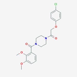 molecular formula C21H23ClN2O5 B247816 2-(4-Chloro-phenoxy)-1-[4-(2,3-dimethoxy-benzoyl)-piperazin-1-yl]-ethanone 