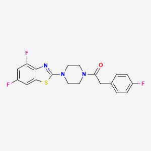 molecular formula C19H16F3N3OS B2478164 1-(4-(4,6-Difluorobenzo[d]thiazol-2-yl)piperazin-1-yl)-2-(4-fluorophenyl)ethanone CAS No. 941941-49-7