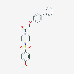 molecular formula C25H26N2O5S B247817 2-(Biphenyl-4-yloxy)-1-{4-[(4-methoxyphenyl)sulfonyl]piperazin-1-yl}ethanone 