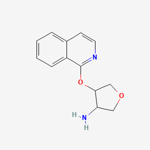 molecular formula C13H14N2O2 B2478174 4-(异喹啉-1-氧基)氧杂环戊烷-3-胺 CAS No. 2202292-91-7