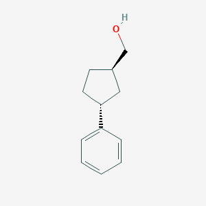 molecular formula C12H16O B2478176 环戊烷甲醇，3-苯基-，反式- CAS No. 1909294-14-9