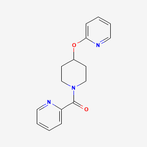 molecular formula C16H17N3O2 B2478184 Pyridin-2-yl(4-(pyridin-2-yloxy)piperidin-1-yl)methanone CAS No. 1421453-69-1