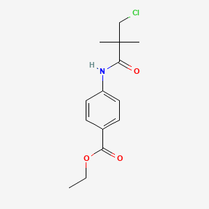 molecular formula C14H18ClNO3 B2478189 Ethyl 4-[(3-chloro-2,2-dimethylpropanoyl)amino]benzenecarboxylate CAS No. 341965-85-3