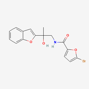 molecular formula C16H14BrNO4 B2478193 N-(2-(benzofuran-2-yl)-2-hydroxypropyl)-5-bromofuran-2-carboxamide CAS No. 2034276-82-7