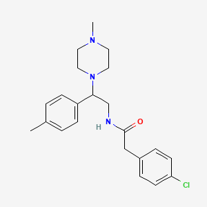 molecular formula C22H28ClN3O B2478195 2-(4-chlorophenyl)-N-(2-(4-methylpiperazin-1-yl)-2-(p-tolyl)ethyl)acetamide CAS No. 898448-78-7
