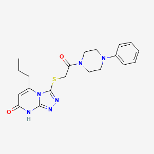 3-((2-oxo-2-(4-phenylpiperazin-1-yl)ethyl)thio)-5-propyl-[1,2,4]triazolo[4,3-a]pyrimidin-7(8H)-one