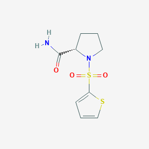 molecular formula C9H12N2O3S2 B2478206 (2S)-1-(噻吩-2-磺酰基)吡咯烷-2-甲酰胺 CAS No. 1089663-51-3