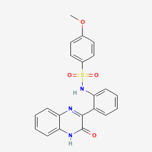 molecular formula C21H17N3O4S B2478208 4-Methoxy-N-[2-(3-oxo-3,4-dihydro-quinoxalin-2-yl)-phenyl]-benzenesulfonamide CAS No. 871307-62-9