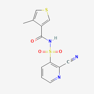 molecular formula C12H9N3O3S2 B2478212 N-[(2-cyanopyridin-3-yl)sulfonyl]-4-methylthiophene-3-carboxamide CAS No. 1808437-07-1