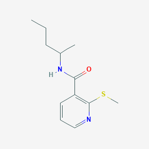 molecular formula C12H18N2OS B2478215 2-(methylsulfanyl)-N-(pentan-2-yl)pyridine-3-carboxamide CAS No. 1090479-43-8