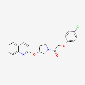 molecular formula C21H19ClN2O3 B2478218 2-(4-氯苯氧基)-1-(3-(喹啉-2-氧基)吡咯烷-1-基)乙酮 CAS No. 2034319-48-5