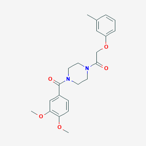 1-(3,4-Dimethoxybenzoyl)-4-[(3-methylphenoxy)acetyl]piperazine