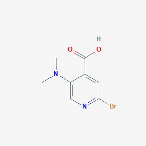 molecular formula C8H9BrN2O2 B2478228 2-溴-5-(二甲氨基)吡啶-4-羧酸 CAS No. 2551118-26-2