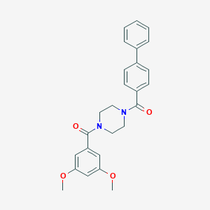 molecular formula C26H26N2O4 B247823 Biphenyl-4-yl{4-[(3,5-dimethoxyphenyl)carbonyl]piperazin-1-yl}methanone 