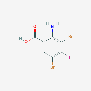 molecular formula C7H4Br2FNO2 B2478231 2-氨基-3,5-二溴-4-氟苯甲酸 CAS No. 1027512-91-9