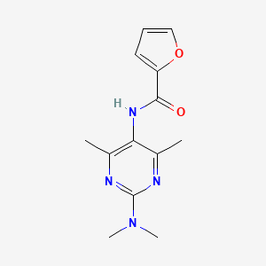 molecular formula C13H16N4O2 B2478234 N-(2-(二甲氨基)-4,6-二甲基嘧啶-5-基)呋喃-2-甲酰胺 CAS No. 1448052-57-0