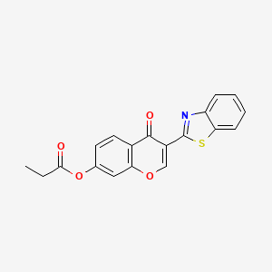 molecular formula C19H13NO4S B2478237 3-(1,3-苯并噻唑-2-基)-4-氧代-4H-色满-7-基丙酸酯 CAS No. 618389-32-5