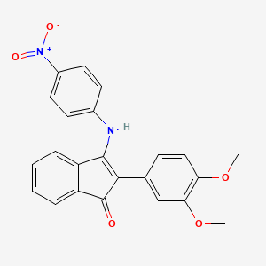 2-(3,4-Dimethoxyphenyl)-3-((4-nitrophenyl)amino)inden-1-one