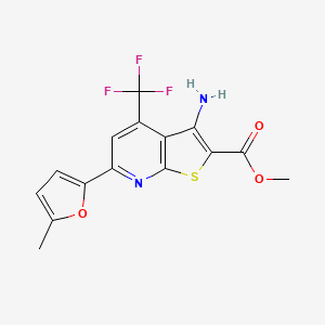 Methyl 3-amino-6-(5-methylfuran-2-yl)-4-(trifluoromethyl)thieno[2,3-b]pyridine-2-carboxylate