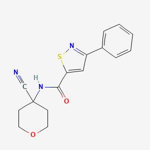 molecular formula C16H15N3O2S B2478242 N-(4-Cyanooxan-4-yl)-3-phenyl-1,2-thiazole-5-carboxamide CAS No. 1958153-68-8