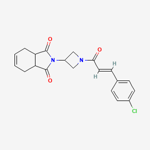 molecular formula C20H19ClN2O3 B2478244 (E)-2-(1-(3-(4-氯苯基)丙烯酰)吖啶-3-基)-3a,4,7,7a-四氢-1H-异吲哚-1,3(2H)-二酮 CAS No. 2035000-66-7