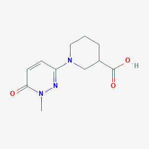 molecular formula C11H15N3O3 B2478247 1-(1-Methyl-6-oxo-1,6-dihydropyridazin-3-yl)piperidine-3-carboxylic acid CAS No. 1083216-62-9