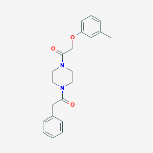 molecular formula C21H24N2O3 B247825 1-[(3-Methylphenoxy)acetyl]-4-(phenylacetyl)piperazine 