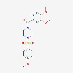 molecular formula C20H24N2O6S B247826 (3,4-Dimethoxy-phenyl)-[4-(4-methoxy-benzenesulfonyl)-piperazin-1-yl]-methanone 