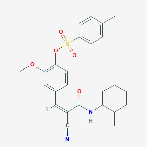 [4-[(Z)-2-Cyano-3-[(2-methylcyclohexyl)amino]-3-oxoprop-1-enyl]-2-methoxyphenyl] 4-methylbenzenesulfonate