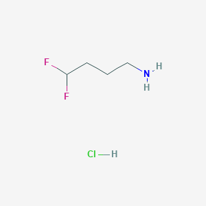 molecular formula C4H10ClF2N B2478268 4,4-difluorobutan-1-amine Hydrochloride CAS No. 811842-33-8