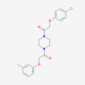 molecular formula C21H23ClN2O4 B247827 1-{4-[2-(4-Chloro-phenoxy)-acetyl]-piperazin-1-yl}-2-m-tolyloxy-ethanone 