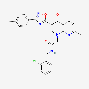 N-(2-chlorobenzyl)-2-(7-methyl-4-oxo-3-(3-(p-tolyl)-1,2,4-oxadiazol-5-yl)-1,8-naphthyridin-1(4H)-yl)acetamide