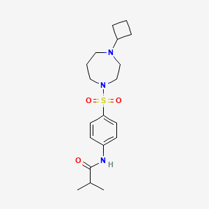molecular formula C19H29N3O3S B2478289 N-(4-((4-cyclobutyl-1,4-diazepan-1-yl)sulfonyl)phenyl)isobutyramide CAS No. 2310097-65-3