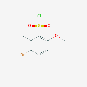 molecular formula C9H10BrClO3S B2478296 3-Bromo-6-methoxy-2,4-dimethylbenzenesulfonyl chloride CAS No. 2567496-68-6
