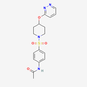 molecular formula C17H20N4O4S B2478300 N-(4-((4-(pyridazin-3-yloxy)piperidin-1-yl)sulfonyl)phenyl)acetamide CAS No. 1797596-50-9