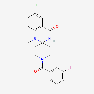 molecular formula C20H19ClFN3O2 B2478305 6'-chloro-1-(3-fluorobenzoyl)-1'-methyl-3',4'-dihydro-1'H-spiro[piperidine-4,2'-quinazoline]-4'-one CAS No. 1251675-58-7