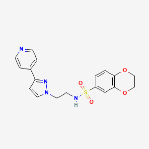 N-(2-(3-(pyridin-4-yl)-1H-pyrazol-1-yl)ethyl)-2,3-dihydrobenzo[b][1,4]dioxine-6-sulfonamide