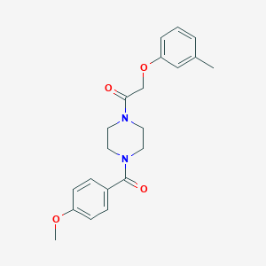 molecular formula C21H24N2O4 B247831 1-[4-(4-Methoxy-benzoyl)-piperazin-1-yl]-2-m-tolyloxy-ethanone 