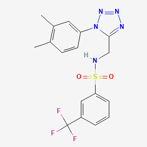 molecular formula C17H16F3N5O2S B2478312 N-((1-(3,4-二甲苯基)-1H-四唑-5-基)甲基)-3-(三氟甲基)苯磺酰胺 CAS No. 941922-40-3